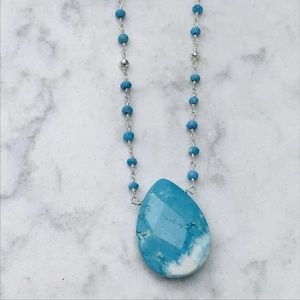 Luvleigh designs - genuine turquoise & silver pyrite necklace